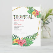 Einladung zur Dusche Tropical Floral Bridal (Stehend Vorderseite)