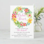 Einladung zur Dusche Tropical Floral Wreath Bridal (Stehend Vorderseite)