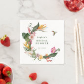 Einladung zur Dusche Tropical Floral Wreath Bridal Serviette (Beispiel)