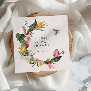 Einladung zur Dusche Tropical Floral Wreath Bridal Serviette