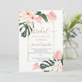 Einladung zur Dusche Tropical Pink Bridal (Stehend Vorderseite)
