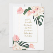 Einladung zur Dusche Tropical Pink Bridal (Rückseite)