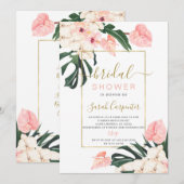 Einladung zur Dusche Tropical Pink Bridal (Vorne/Hinten)