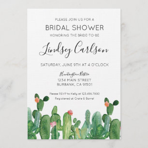 Einladung zur Dusche von Cactus Bridal