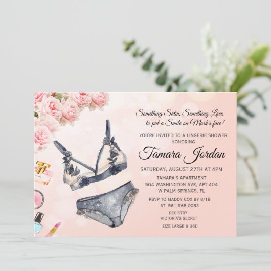 Einladung zur Dusche von Lingerie (Stehend Vorderseite)