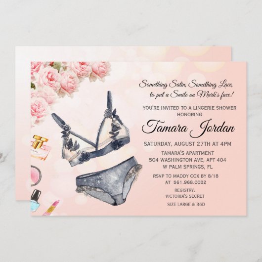 Einladung zur Dusche von Lingerie (Vorne/Hinten)