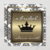 Einladung zur Dusche von Queen Bridal - Schwarz un (Vorne/Hinten)