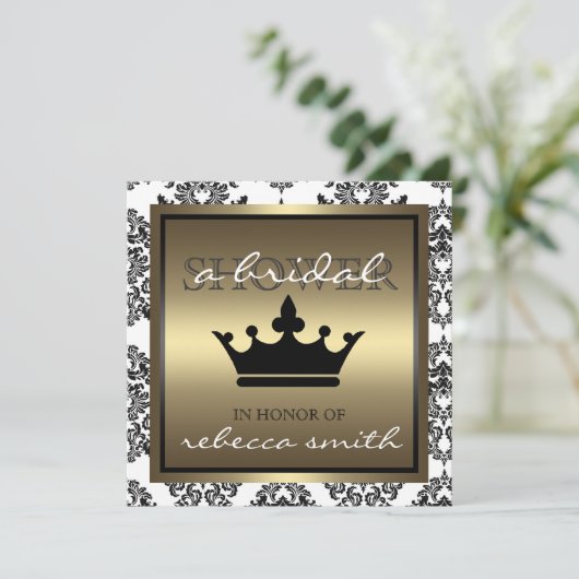 Einladung zur Dusche von Queen Bridal - Schwarz un (Stehend Vorderseite)