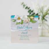 Einladung zur Dusche von White Roses Beach Bridal (Stehend Vorderseite)