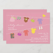 Einladung zur Duschkabine von Baby Girl (Vorne/Hinten)