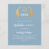 Einladung zur Dusty Blue Gold Graduation Party (Vorderseite)