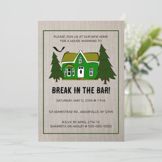 Einladung zur Editable House Erwärmung (Stehend Vorderseite)