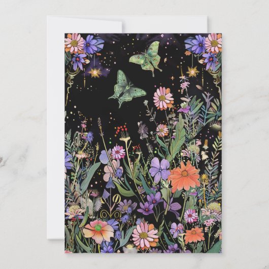 Einladung zur Editable Moody Forest Baby Dusche (Rückseite)