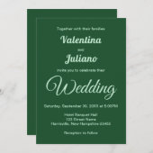 Einladung zur Einberufung einer einfarbigen Smarag (Vorne/Hinten)