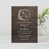 Einladung zur Einberufung einer Rustikalen Monogra (Stehend Vorderseite)