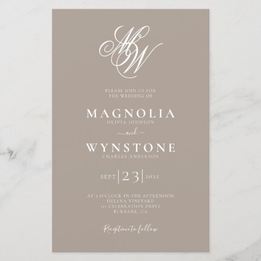 Einladung zur Einberufung von Haushaltsmonogrammen (Vorderseite)