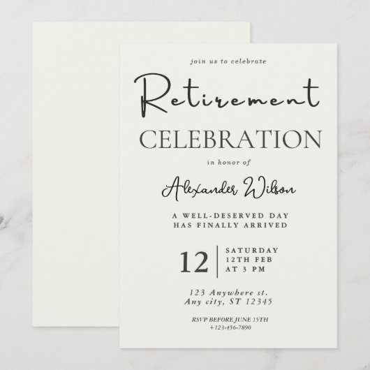 Einladung zur Einberufung Vorlage Bearbeitbar Mode (Vorne/Hinten)