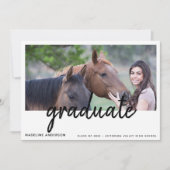 Einladung zur einfachen 4-Foto-Script-Graduation-P (Vorderseite)