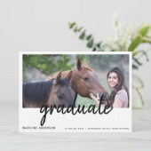 Einladung zur einfachen 4-Foto-Script-Graduation-P (Stehend Vorderseite)