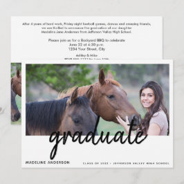 Einladung zur einfachen 4-Foto-Script-Graduation-P