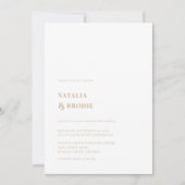 Einladung zur einfachen Beige White Wedding (Vorderseite)