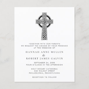 Einladung zur einfachen Celtic Cross Hochzeit