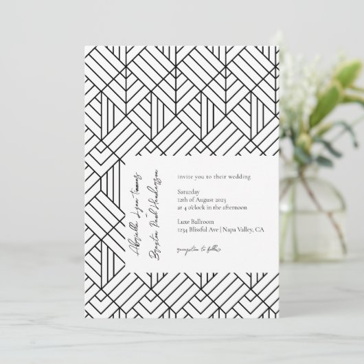 Einladung zur einfachen geometrischen Hochzeit (Stehend Vorderseite)