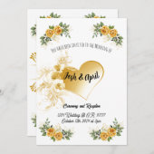 Einladung zur einfachen Goldhochzeit (Vorne/Hinten)