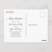 Einladung zur einfachen kalligraphischen Graduieru Postkarte (Rückseite)