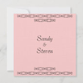 Einladung zur einfachen rosa Hochzeit (Rückseite)