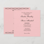 Einladung zur einfachen rosa Hochzeit (Vorne/Hinten)