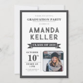 Einladung zur einfachen Schwarz-Weiß-Graduierung (Vorderseite)