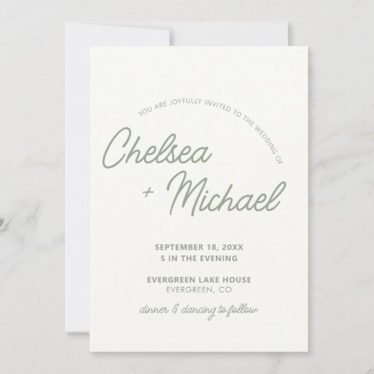 Einladung zur einfachen Texthochzeit (Vorderseite)