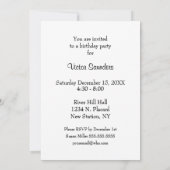 Einladung zur einfachen White Equine Geburtstagspa (Rückseite)