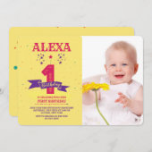 Einladung zur EINHEITLICHEN Geburtstagspartei Foto (Vorne/Hinten)