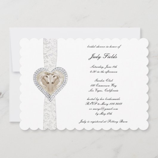 Einladung zur Einhorn- und Spitzendusche (Vorderseite)