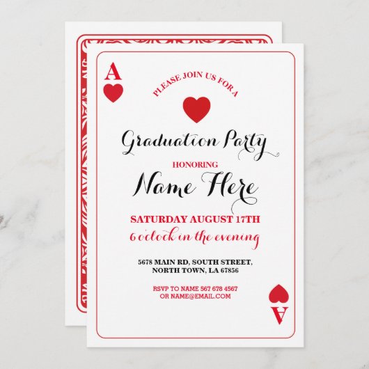 Einladung zur Einladung der Graduationspartei zum (Vorne/Hinten)