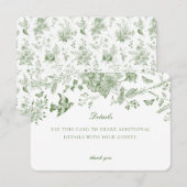 Einladung zur Einladung der Green Toile Floral Det (Vorne/Hinten)