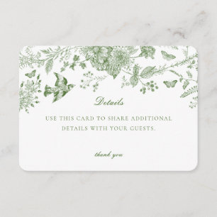 Einladung zur Einladung der Green Toile Floral Det