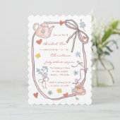 Einladung zur Einladung der handgezogenen Whimsica (Stehend Vorderseite)