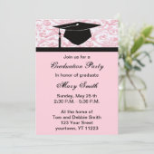 Einladung zur Einladung der Pink-Swirl-Graduierung (Stehend Vorderseite)