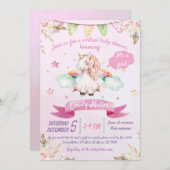 Einladung zur Einladung einer Aquarelldusche (Vorne/Hinten)