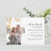 Einladung zur Einladung einer einfachen Foto-Hochz (Stehend Vorderseite)