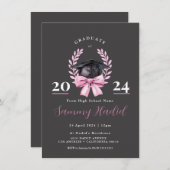 Einladung zur Einladung einer einfachen Pink-Ästhe (Vorne/Hinten)