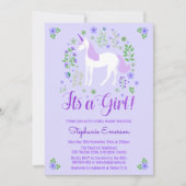 Einladung zur Einladung einer Lila Kinderdusche (Vorderseite)