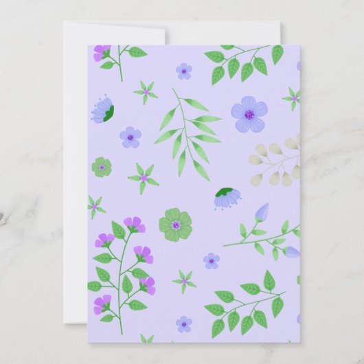 Einladung zur Einladung einer Lila Kinderdusche (Rückseite)