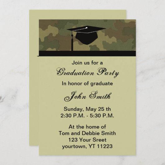 Einladung zur Einladung einer Monogram Camouflage (Vorne/Hinten)