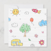 Einladung zur Einladung einer Niedlichen Vorschule (Rückseite)