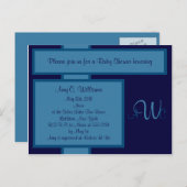 Einladung zur Einladung eines eleganten Monogram-D (Vorne/Hinten)