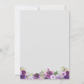 Einladung zur Einladung eines lila Blumenfeuers (Rückseite)